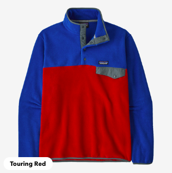 颜色:  Touring Red, Patagonia | 男士Synchilla® Snap-T® 抓绒套头衫 | Men's Lightweight Synchilla® Snap-T® Fleece Pullover