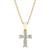 商品Macy's | Diamond Baby Cross 18" Pendant Necklace (1/5 ct. t.w.) in 14k White, Yellow or Rose Gold颜色Yellow Gold
