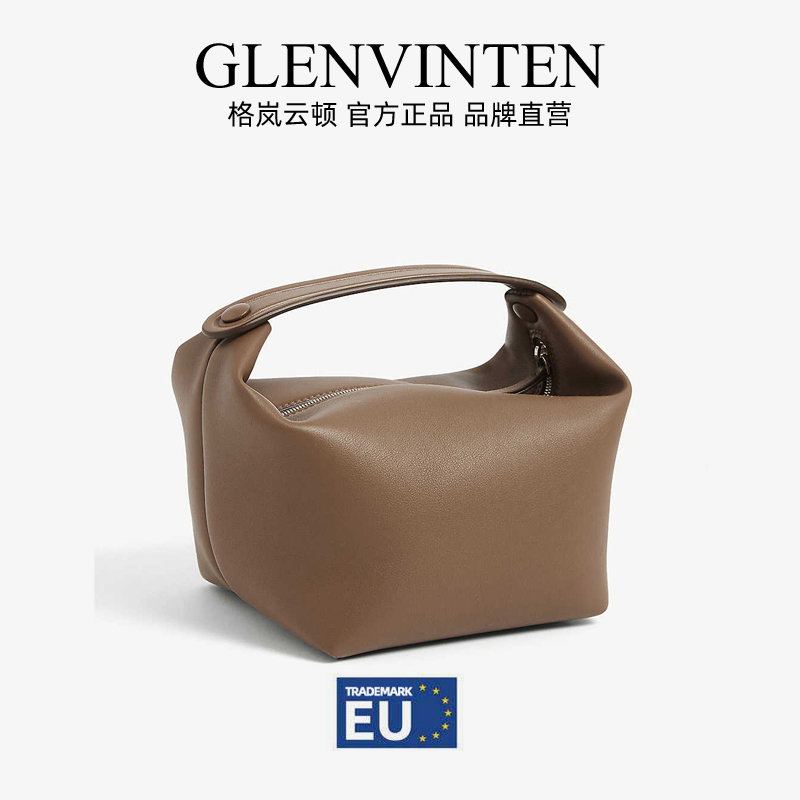 商品GLENVINTEN | 格岚云顿小众手提包饭盒包极简风轻奢高级质感便当包22年新款颜色棕色