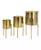 颜色: Gold-tone, Rosemary Lane | Contemporary Style Large Round Metal Planters in Stands, Set of 3