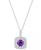 颜色: Amethyst, Macy's | Amethyst (1-1/5 ct. t.w.) & Lab-Grown White Sapphire (1/3 ct. t.w.) Square Halo Birthstone Pendant Necklace in Sterling Silver, 16" + 2" extender (Also in Additional Birthstones)