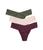 颜色: Dried Cherry/Dandelion/Pine Tree, Hanky Panky | BreatheSoft Natural Rise Thong 3-Pack