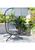 color Gray, Merrick Lane | Merrick Lane Riley Foldable Woven Hanging Egg Chair in Natural with Removable Cream Cushions and Stand for Indoor and Outdoor Use