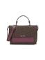 商品Calvin Klein | Odette Monogram Satchel颜色BROWN_PURPLE