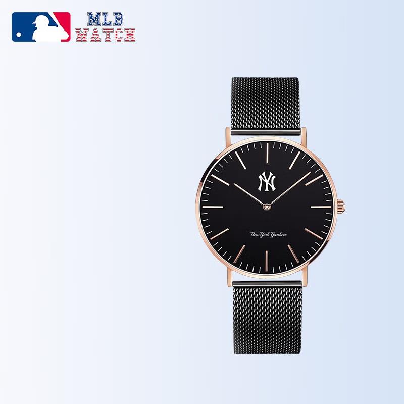 商品MLB | 时尚休闲石英手表潮牌防水学生表 MLB-SD024颜色13黑色钢带.