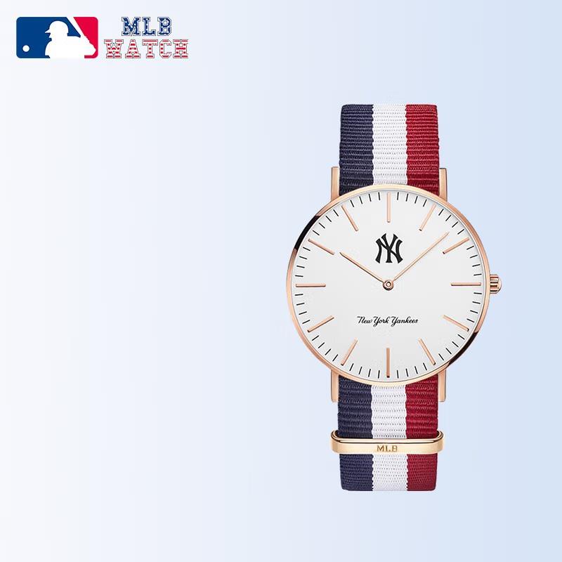商品MLB | 时尚休闲石英手表潮牌防水学生表 MLB-SD024颜色16多彩尼龙带