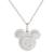 商品Disney | Mickey Mouse Cubic Zirconia Initial Pendant 18" Necklace in Sterling Silver颜色C