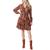Jessica Simpson | Women's Reina Floral-Print Ruffled Tiered Dress, 颜色DEEP MAHOGANY - PAISLEY