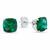 颜色: created emerald, MAXCOLOR | Sterling Silver Cushion-Cut Checkerboard Gemstone Stud Earrings (8MM)