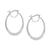 商品Essentials | Crystal Oval Hoop Earrings in Silver-Plate or Gold Plate颜色Silver