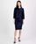 颜色: Midnight Navy, Le Suit | Women's Collarless Three-Button 3/4-Sleeve Jacket & Slim Skimmer Skirt Set, Regular & Petite