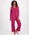 颜色: Purple, INC International | Women's 2-Pc. Piped-Trim Satin Pajamas Set, Created for Macy's