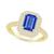 商品第2个颜色Gold, Macy's | Tanzanite (1-5/8 ct. t.w.) & Diamond (5/8 ct. t.w.) Emerald-Cut Double Halo Statement Ring in 14k Gold