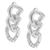 ADORNIA | Rhodium-Plated Pavé Curb Chain Drop Earrings, 颜色Silver