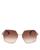 color Gold/Brown Gradient, Salvatore Ferragamo | Women's Geometric Sunglasses, 61mm
