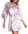 颜色: Pink, Linea Donatella | Floral-Print Satin Wrap Robe