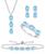 颜色: Blue Topaz, Macy's | 5-Pc. Set Amethyst (4-5/8 ct. t.w.) & Lab-Grown White Sapphire (3/4 ct. t.w.) Ring, Pendant Necklace, Bracelet, & Stud Earrings in Sterling Silver (Also in Additional Gemstones)