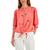 商品Charter Club | Linen Embroidered 3/4-Sleeve Blouse, Created for Macy's颜色Tuscon Coral