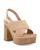 color Light Brown, Vince Camuto | Women's Jenevya Square Toe Crossover High Heel Platform Sandals