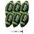 Franklin | Junior Rubber Football Set - 6 Pack - Inflation Pump Included, 颜色Black/Lime