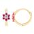 颜色: pink, A&M | 14k Yellow Gold 13mm CZ Floral Huggie Earrings, with Endless Back, Women’s, Unisex