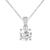 color Silver, Essentials | Cubic Zirconia Solitaire Pendant Necklace, 16" + 2" extender in Silver or Gold plate