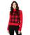 商品Tommy Jeans | Mock Neck Plaid Sweater颜色Scarlet/Black