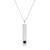 颜色: garnet, MAX + STONE | 14k White Gold Bar Pendant Necklace with 3mm Small Round Gemstone Adjustable Cable Chain 16 Inches to 18 Inches with Spring Ring Clasp