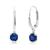 商品第1个颜色created blue sapphire, Nicole Miller | 10k White or Yellow Gold Cushion Cut 5mm Gemstone Dangle Lever Back Earrings with Push Backs