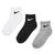颜色: White-Dk Grey Heather, NIKE | Nike Kids Crew 3 Pack - Unisex Socks