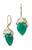 商品Savvy Cie Jewels | 18K Gold Vermeil Green Onyx And Pearl Drop Earrings颜色green