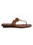 color BURNT CUOI, Tory Burch | Tiny Miller Leather Wedge Thong Sandals