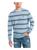 Nautica | Mens Striped Ribbed Trim Crewneck Sweater, 颜色anchor blue heather