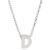 ADORNIA | Rhodium-Plated Mini Initial A Pendant Necklace, 16" + 2" extender, 颜色D