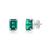 商品第4个颜色created emerald, MAX + STONE | 14k White Gold Solitaire Emerald-Cut Gemstone Stud Earrings (7x5mm)