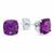 颜色: amethyst, MAXCOLOR | Sterling Silver Cushion-Cut Checkerboard Gemstone Stud Earrings (8MM)