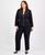 颜色: Black/vanilla Ice, Le Suit | Plus Size Piping-Trim Peak-Lapel Pantsuit Set