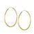 商品Essentials | And Now This Medium Textured Endless Hoop Earrings, 2" in Silver or Gold Plate颜色Gold
