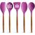 颜色: purple, Zulay Kitchen | Non-Stick Silicone Cooking Utensils Set with Authentic Acacia Wood Handles (5 Piece)