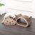 颜色: cream/peach, THE LICKER STORE | Opal 19" Modern Cardboard Happy Cat Head 2-in-1 Cat Cave Scratcher with Built-In Bell Toys and Catnip, Muted Pink/Cream