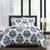颜色: Blue, Chic Home Design | Riley 8 Piece Comforter Set Large Scale Floral Medallion Print Design Bed In A Bag Bedding KING