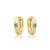 颜色: yellow gold swiss blue topaz, MAX + STONE | 14k White or Yellow Gold Small 2.5MM Round Gemstone Huggie Hoop Earrings