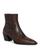 Vagabond | Women's Alina Pointed Toe Ankle Booties, 颜色Brown