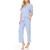color Blue, Flora Nikrooz | Women's Annie Notch Top and Capri Pajama 2 Piece Set