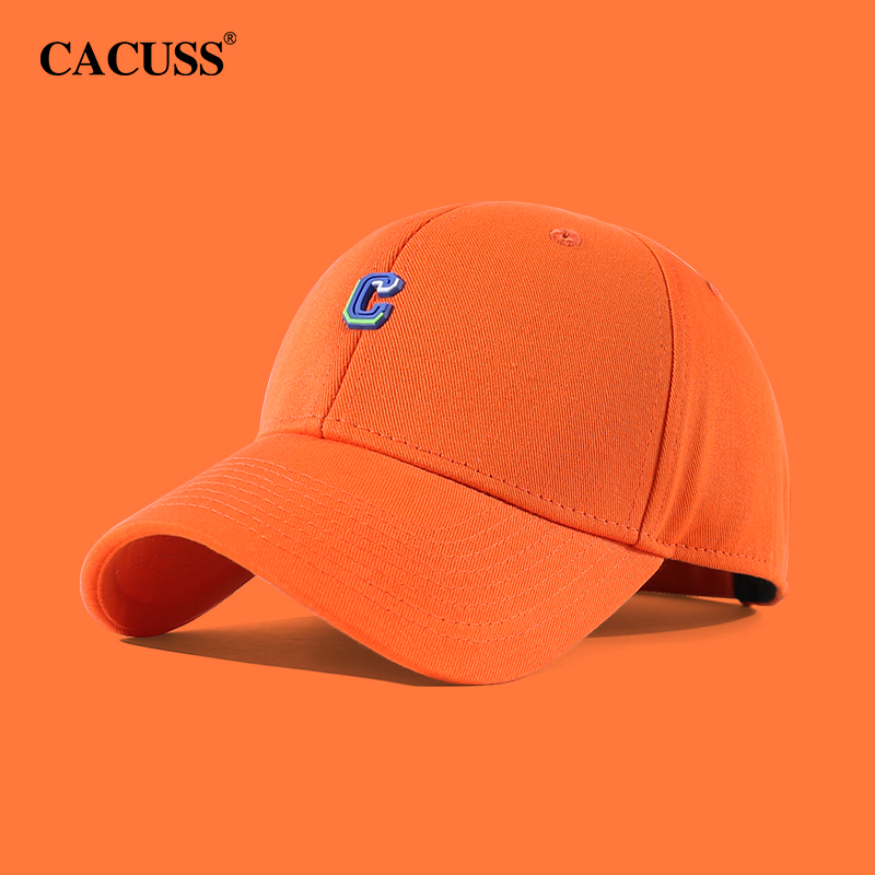 商品CACUSS | cacuss棒球帽女春季防晒遮脸防紫外线帽遮阳帽鸭舌帽硬顶大头围男-BQ220592颜色桔色