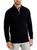 Club Room | Mens Cotton 1/4-Zip Pullover Sweater, 颜色deep black
