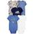 商品第2个颜色Blue Multi, Carter's | Baby Boys Printed Short Sleeved Cotton Bodysuits, Pack of 5