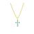 商品第1个颜色Emerald, Simona | .10 ct. t.w. Ruby, Sapphire and Emerald and Diamond Cross Necklace with 14k Yellow Gold