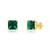 颜色: created emerald, MAX + STONE | 14k Yellow Gold Solitaire Princess-Cut Gemstone Stud Earrings (7mm)