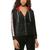 商品Tommy Hilfiger | Women's Zip-Front Velour Hooded Sweatshirt颜色Black
